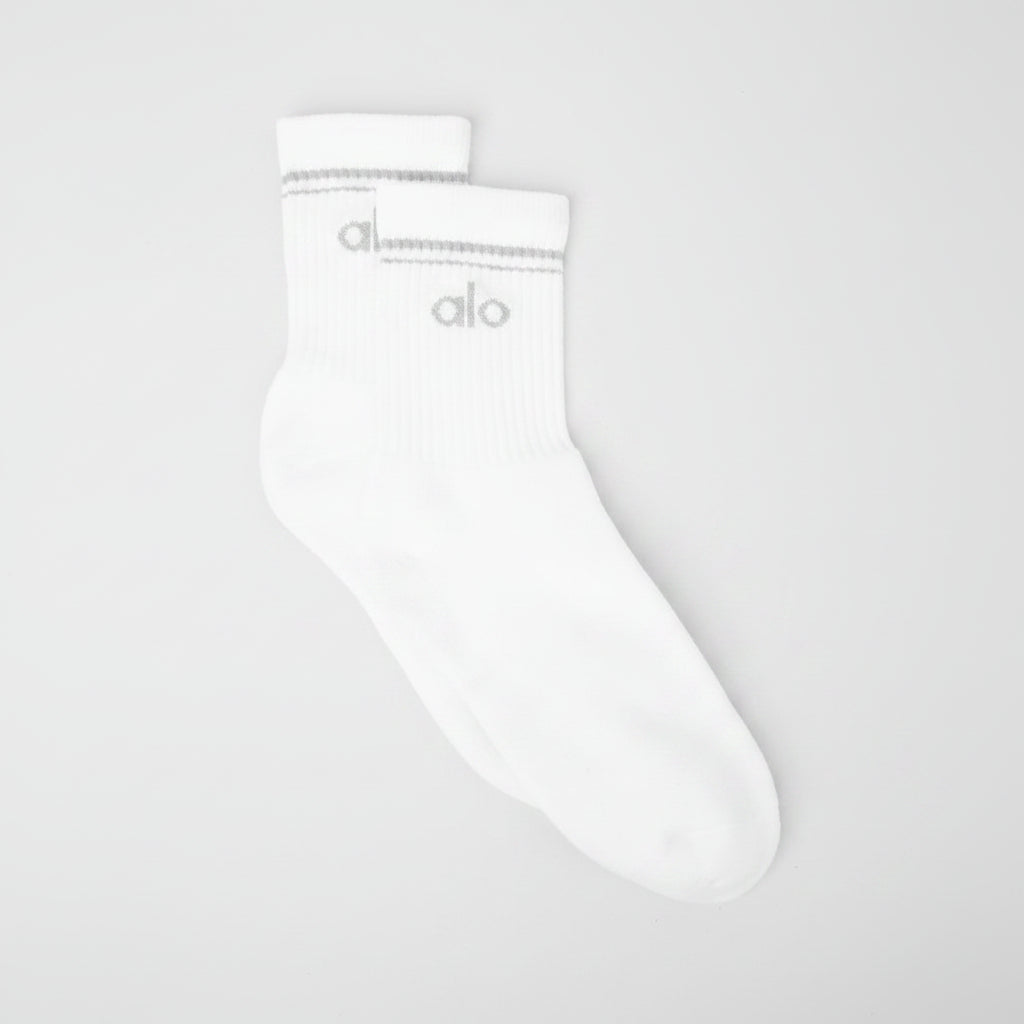 Unisex Half-Crew Throwback Sock - White/Titanium