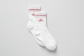 Unisex Half-Crew Throwback Sock - White/Pink Wild Rose