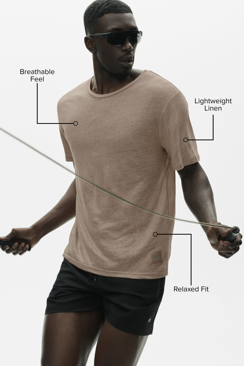 Linen Jersey Coastal Short Sleeve Tee - Gravel