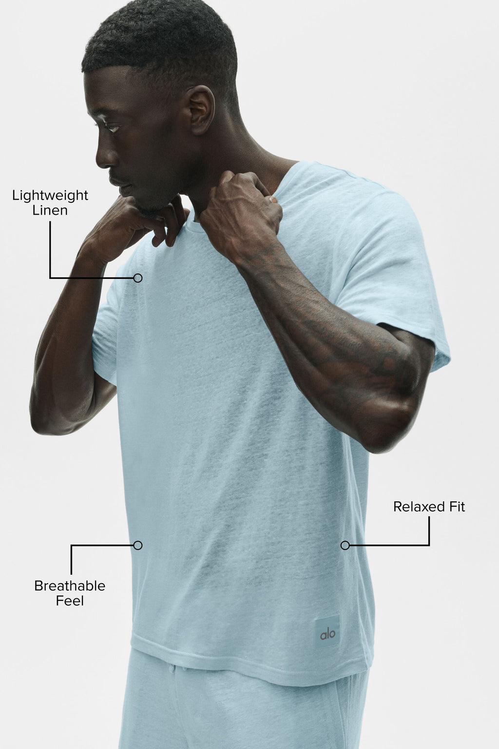 Linen Jersey Coastal Short Sleeve Tee - Seaside Blue