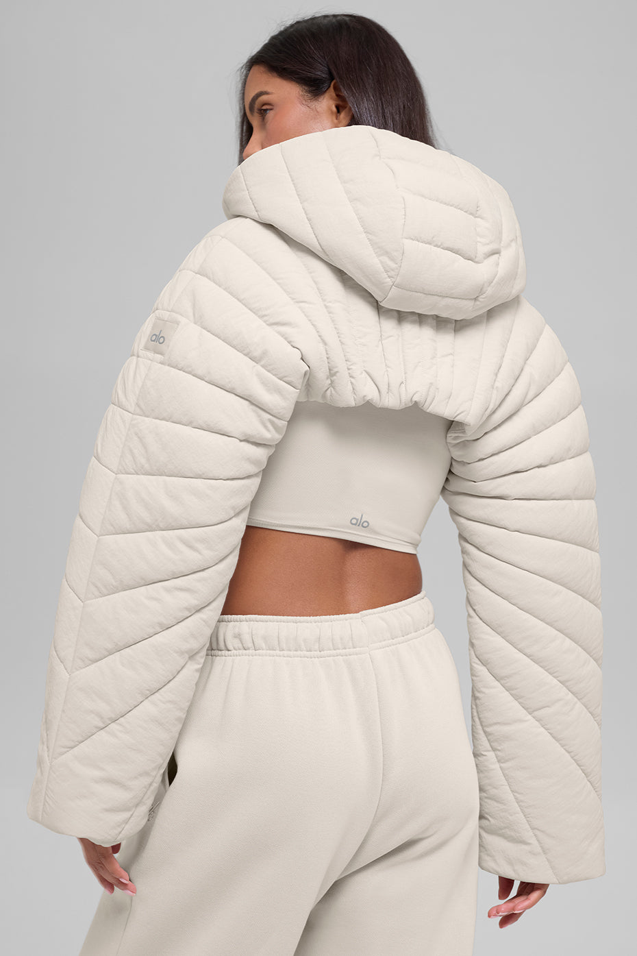 Quilted Starlight Puffer Shrug - Bone
