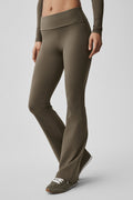 ALO Softsculpt Foldover Flare Legging - Olive Tree