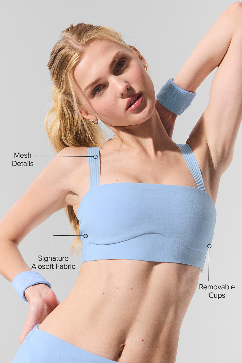 Alosoft Serve It Up Bra - Seashell Blue